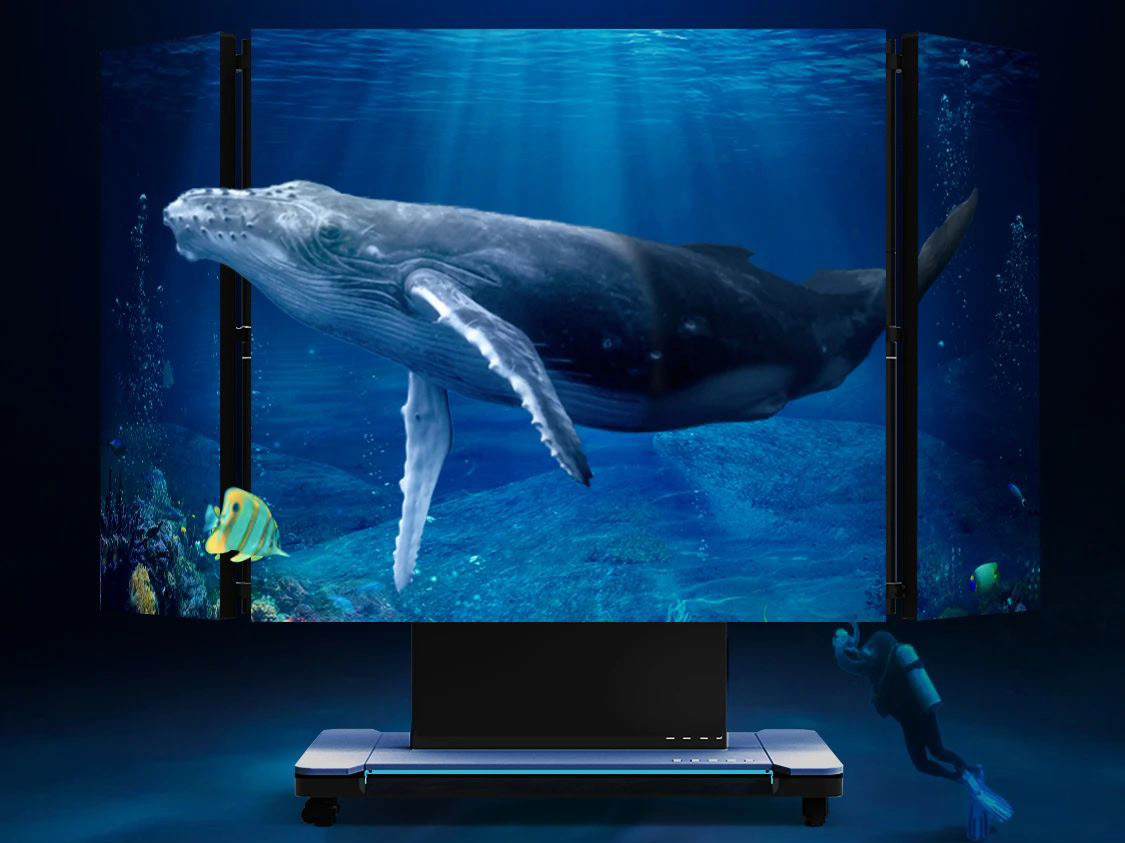 优发国际全新一代3D折叠屏首秀北京教育装备展，，，，，开启智慧教育多维交互时代